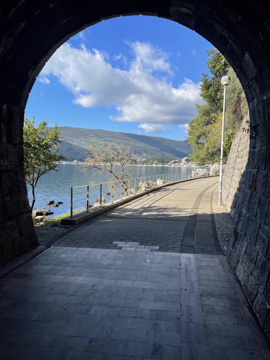 Stone tunnel of the old Sarajevo–Zelenika railway on the Pet Danica promenade