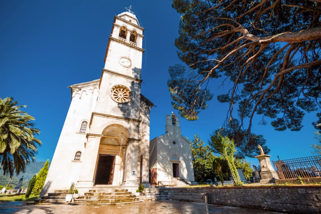 The Great Church of the Dormition at Savina Monastery with the small church beside it
