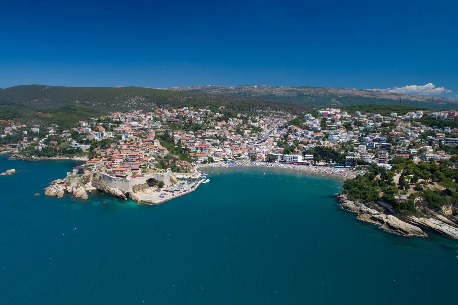 Stari grad Ulcinj iz vazduha