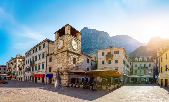 The clock tower in Kotor Old Town