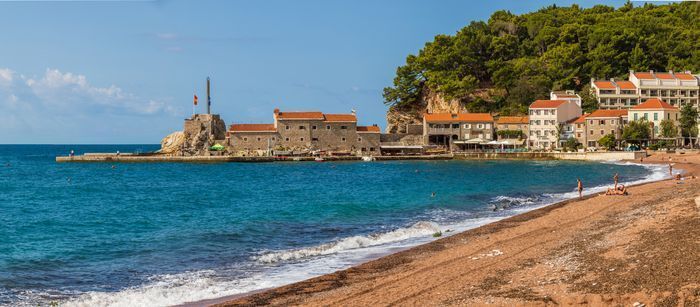 The view of the Petrovac Beach